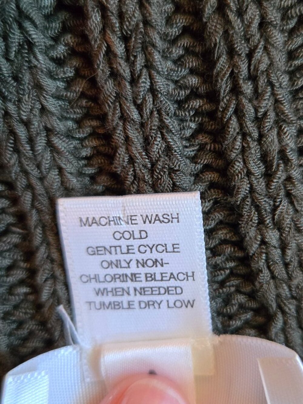 LOFT Cowl Collar Cable Knit Sweater Medium Olive Gray - Picture 4 of 13